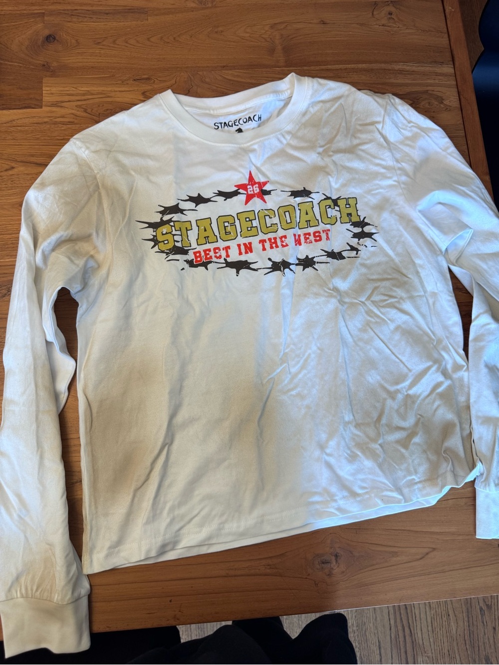 Stagecoach 2026 White Graphic Long Sleeve Tee - 'Best in the West' - Large